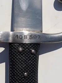 Dansk Model 1867 bajonet med serienummer 40 B 597