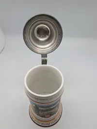 German Imperial Regimental Artillery Beer Stein with Cannon Finial
