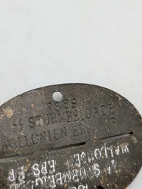 Tysk WWII SS-Sturmbrigade Wallonien Erkennungsmarke (ID-skilt) ORIGINAL