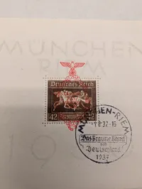 Tyskland 1937 souvenirark "Das Braune Band von Deutschland"