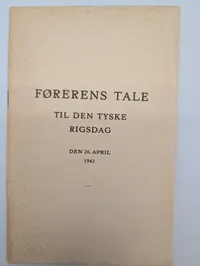 Førerens Tale til den Tyske Rigsdag, 26. april 1942, trykt pjece