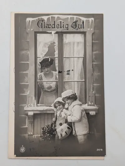 Vintage NPG Glædelig Jul Danish Christmas Postcard