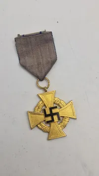 WWII German 40-Year Faithful Service Medal - Gold Grade with Ribbon