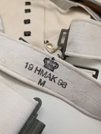 Danish Military HMAK White Canvas Webbing Belt and Gaiters Set MP Søværnet 