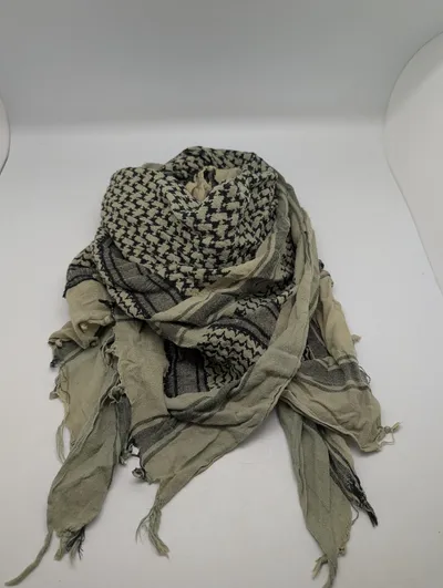 Taktisk Shemagh Keffiyeh Tørklæde i Olivengrøn og Sort