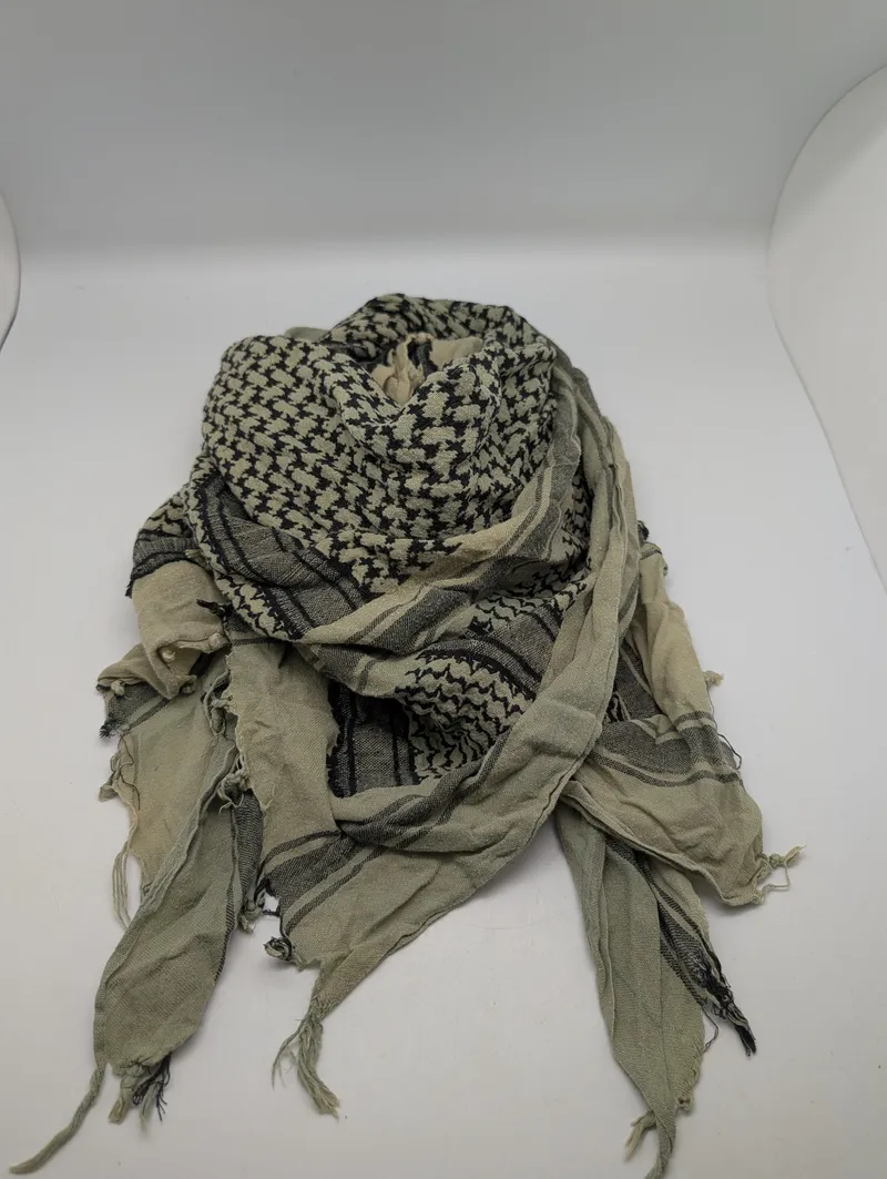 Taktisk Shemagh Keffiyeh Tørklæde i Olivengrøn og Sort