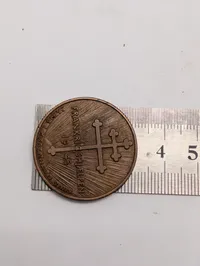 Frankrigshjælpen 1945 bronze medalje og nål med Lothringen-kors