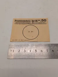 Prämienschein fra Koncentrationslejren Neuengamme, RM 0,50