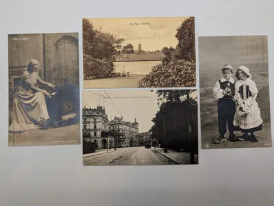 Collection of Four Early 20th Century Antique Postcards