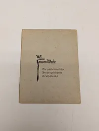 Tysk Deutsches Frauenwerk Medlemskort (Mitgliedskarte) fra 1937