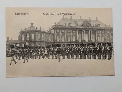 Stender Postcard of Amalienborg Palace with Royal Guard Parade, Copenhagen