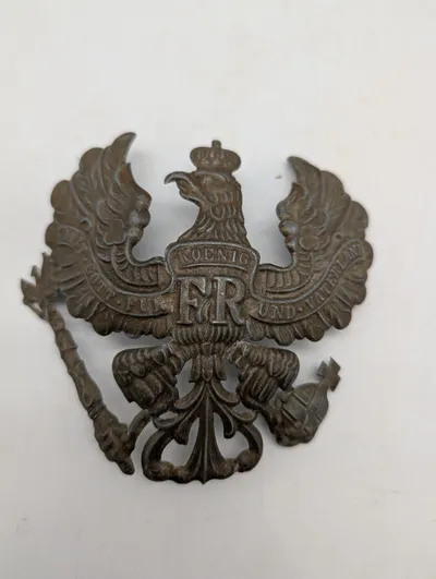 Preussisk Pickelhaube Hjelm-Emblem med FR Monogram
