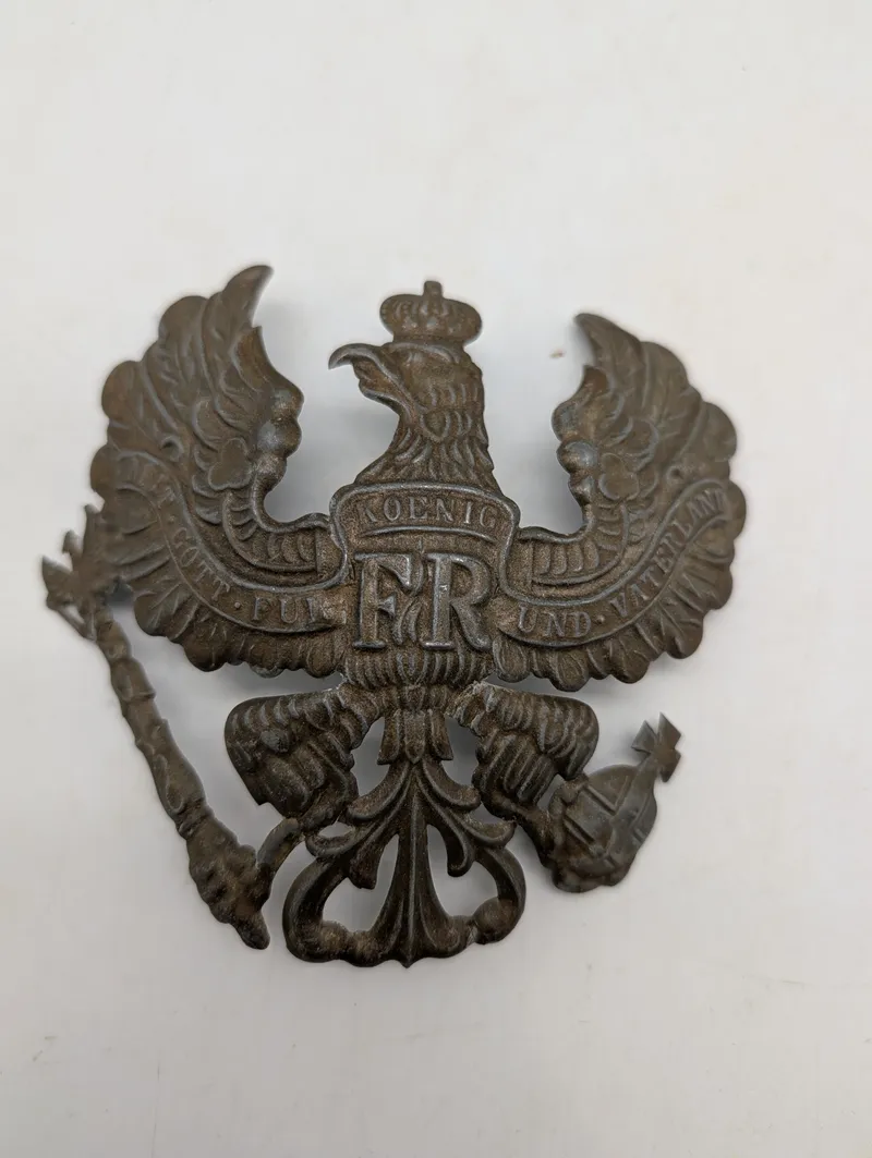 Preussisk Pickelhaube Hjelm-Emblem med FR Monogram