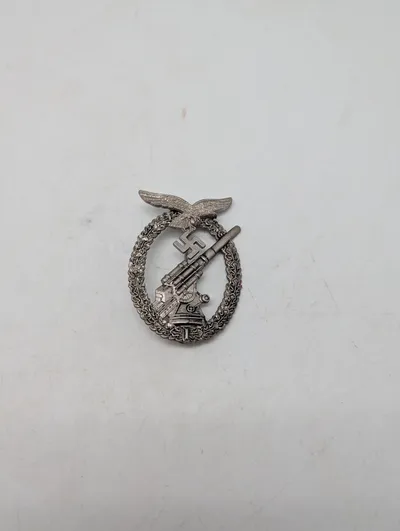 Tysk Luftwaffe Flak-mærke i sølvfinish, POSTWAR