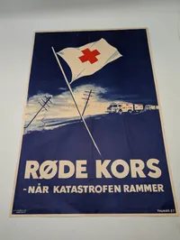 Thunøe-57, Dansk Røde Kors plakat, "Når katastrofen rammer"