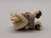 Antik JAPANESE HAND CARVED EROTIC NETSUKE FIGURES EDO / MEIJI PERIODE 