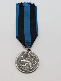 Finsk Frihedskrigs Mindemedalje 1918 med originalt bånd