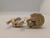Antik JAPANESE HAND CARVED EROTIC NETSUKE FIGURES EDO / MEIJI PERIODE