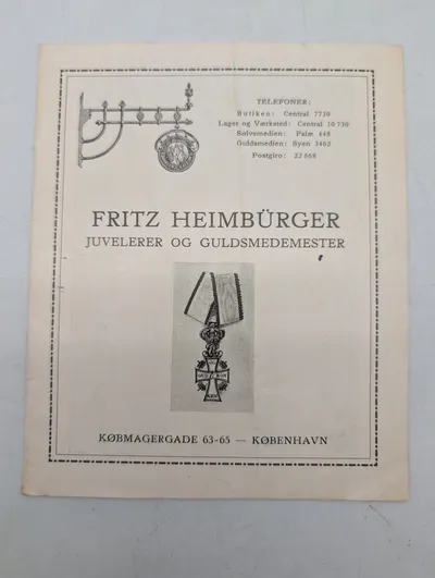 Fritz Heimbürger, Juvelerer og Guldsmedemester, illustreret varekatalog