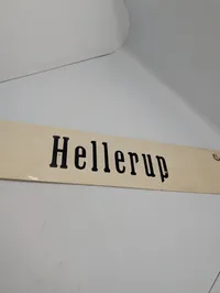 Vintage dobbeltsidet skilt fra Københavns Sporveje Ålstrupvej (K.B. Hallen)  / Hellerup 