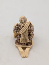 Antik JAPANESE HAND CARVED EROTIC NETSUKE FIGURES EDO / MEIJI PERIODE