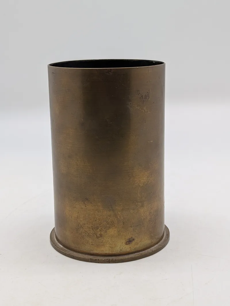 Antik messing granathylster, 75mm artilleri