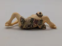 Antik JAPANESE HAND CARVED EROTIC NETSUKE FIGURES EDO / MEIJI PERIODE 