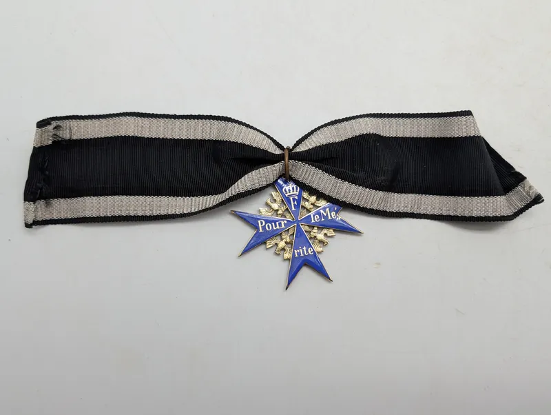Preussisk Pour le Mérite Orden, "Blå Max" med halsbånd, 1930 udgave 