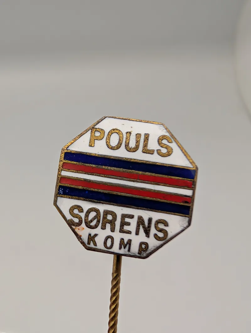 Vintage Danish Pouls Sørensen Kompagni Enamel Stick Pin WW2
