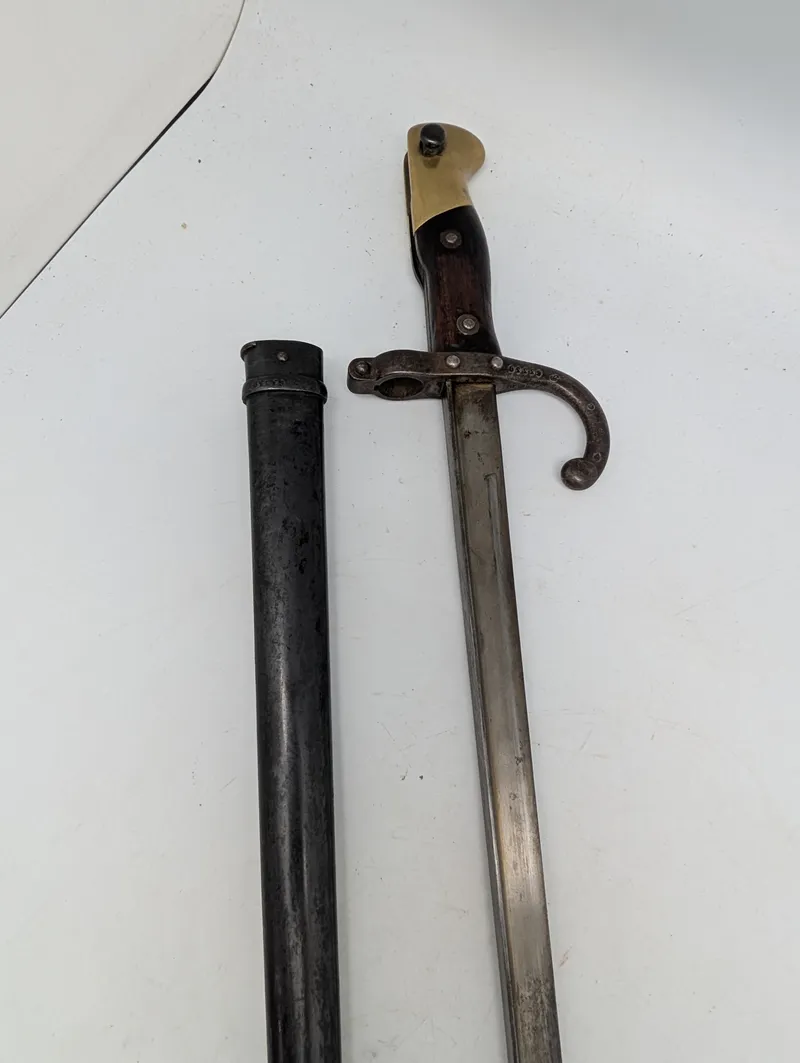 Fransk M1874 Gras Bajonet med skede, St. Etienne 1879