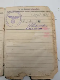Tysk Luftwaffe Soldbuch fra 2. Verdenskrig tilhørende Karl Burkhardt