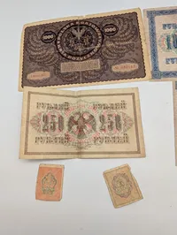 Samling af russiske og polske pengesedler fra 1917-1923