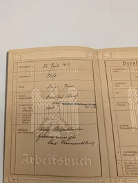 Tysk Arbejdsbog (Arbeitsbuch) fra Det Tredje Rige, ca. 1930-1940