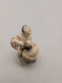 Antik JAPANESE HAND CARVED EROTIC NETSUKE FIGURES EDO / MEIJI PERIODE