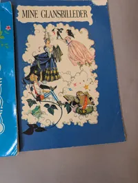 Samling af vintage danske glansbilledalbum og scrapbøger