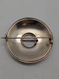 Latvian Silver Sakta Brooch with Swastika and Austras Koks Motifs