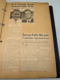 WWII Danish Occupation Scrapbook Page with Political Ephemera