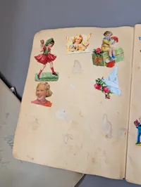 Samling af vintage danske glansbilledalbum og scrapbøger