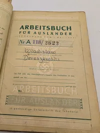 Tysk Arbejdsbog for Udlændinge (Arbeitsbuch für Ausländer) fra 1943