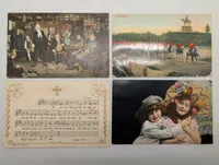 Set of Four Early 20th Century European Illustrated Postcards
