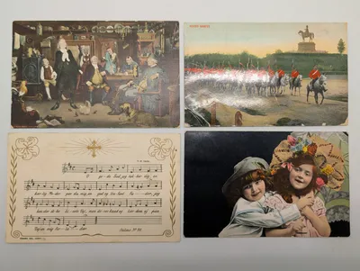 Set of Four Early 20th Century European Illustrated Postcards