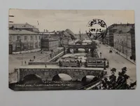 Vintage Copenhagen Postcard, Frederiksholms Kanal with Trams