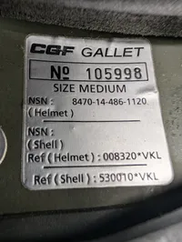 CGF Gallet Military Ballistic Helmet with Danish M84  Camouflage Cover