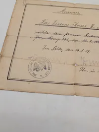 Tysk WWI Jernkorset 2. Klasse (EKII) Tildelingsbevis til Richard Schulz