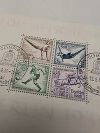 Tyskland 1936 Olympiske Lege Souvenirark med Særstempler