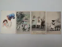 Set of Four Early 20th Century Illustrated Postcards
