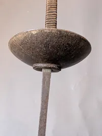Antique Fencing Foil with Circular Guard and Cord-Wrapped Grip Fra Hærens officersskole 