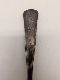 Dansk ske med Krone og Monogram 2.A.B.