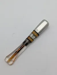 Vintage Mid-Century Clear Lucite and Aluminum Cigarette Holder Hjembragt af Dansk KZ fange 