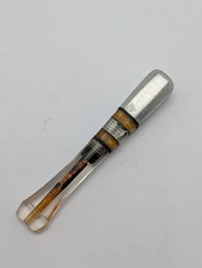 Vintage Mid-Century Clear Lucite and Aluminum Cigarette Holder Hjembragt af Dansk KZ fange